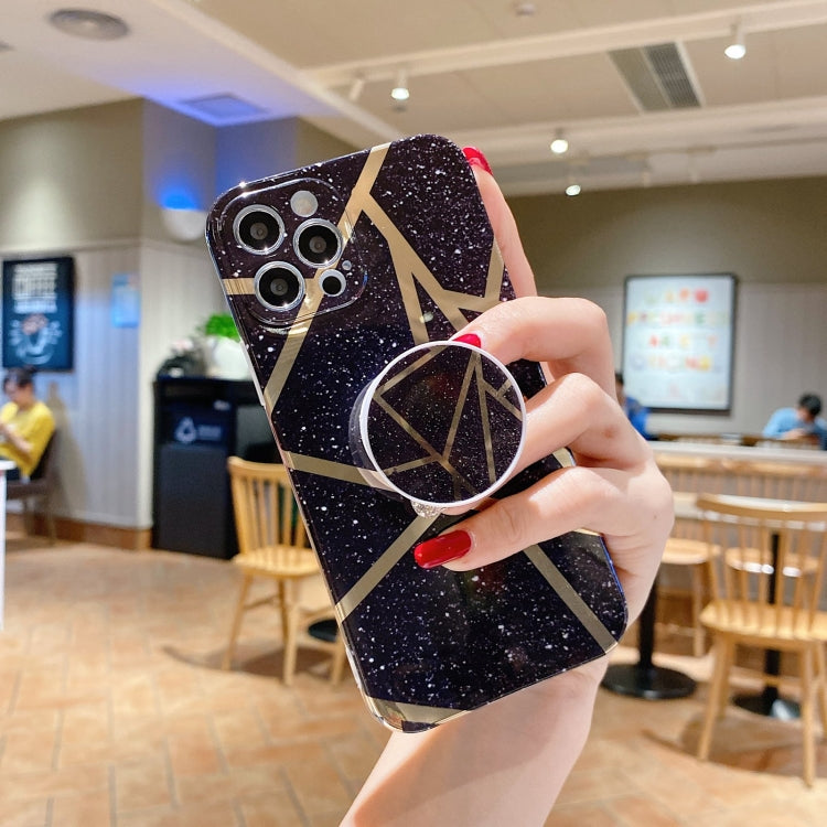 For iPhone 11 Pro Max Marble Pattern Shockproof Protective Case with  Holder