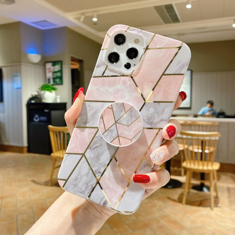 For iPhone 11 Pro Max Marble Pattern Shockproof Protective Case with  Holder