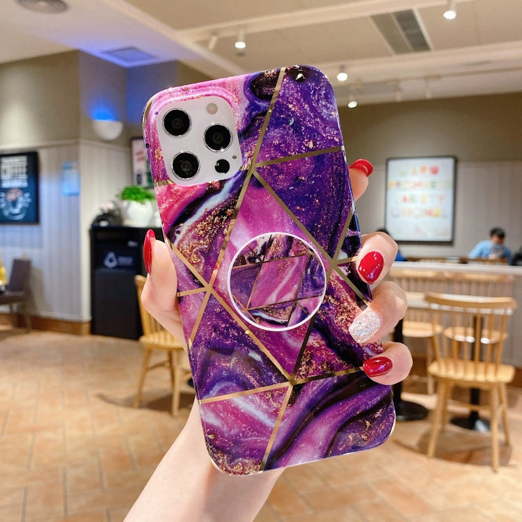 For iPhone 11 Pro Max Marble Pattern Shockproof Protective Case with  Holder
