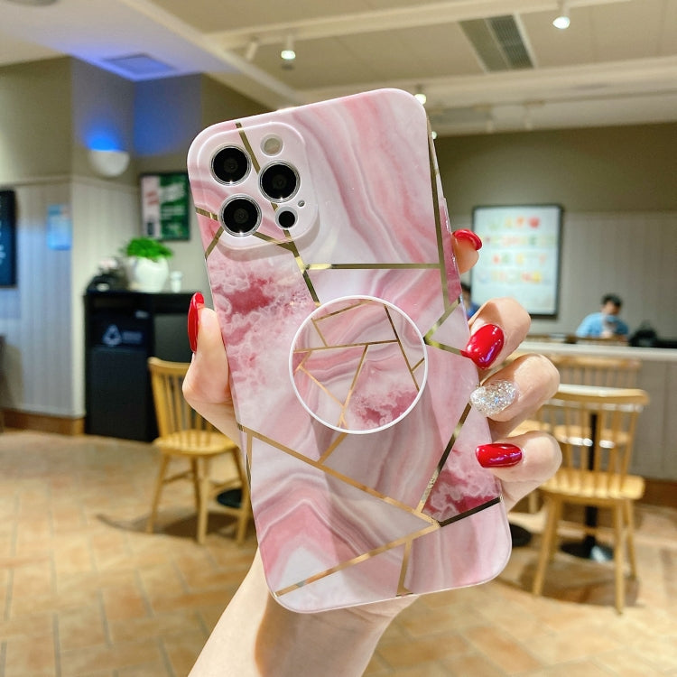 For iPhone 12 mini Marble Pattern Shockproof Protective Case with  Holder