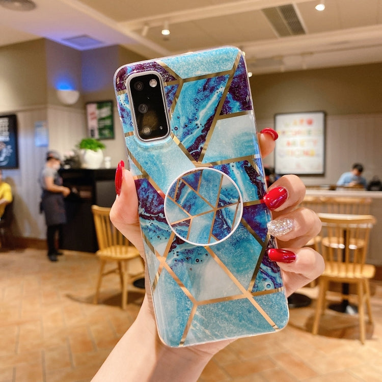 Marble Pattern Shockproof Protective Case with  Holder For Samsung Galaxy S20 FE