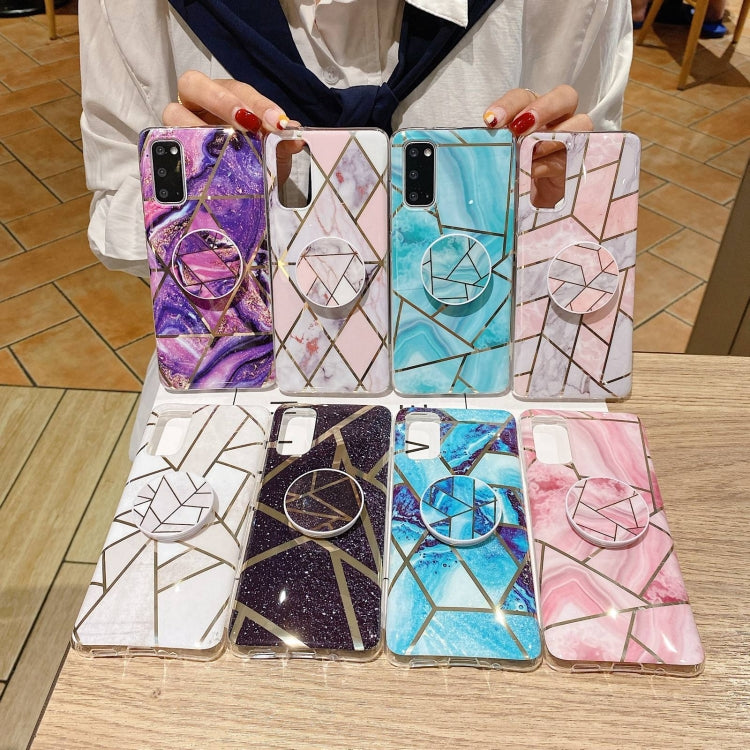 Marble Pattern Shockproof Protective Case with  Holder For Samsung Galaxy S20 FE
