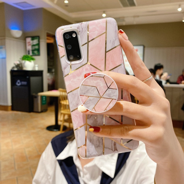 Marble Pattern Shockproof Protective Case with  Holder For Samsung Galaxy S20 FE