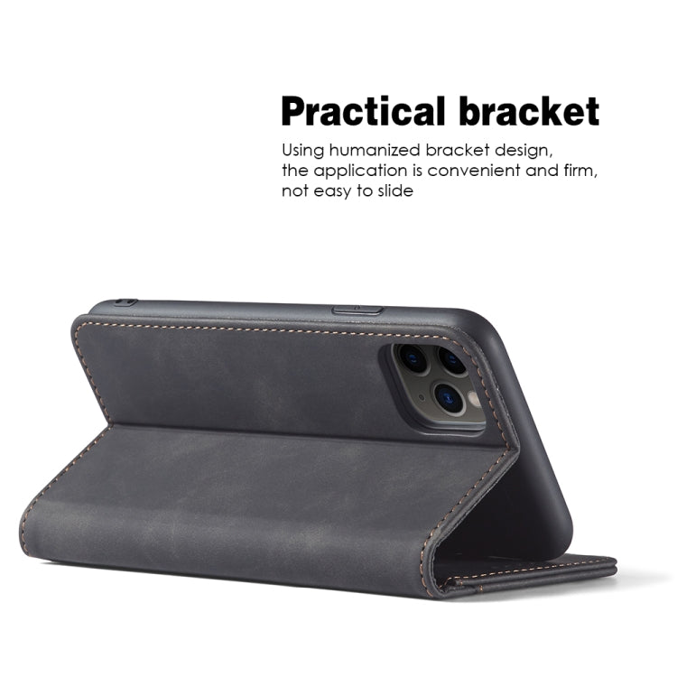 For iPhone 12 Pro Max Skin-feel Calfskin Texture Magnetic Dual-Fold Horizontal Flip Leather Case with Holder & Card Slots & Wallet
