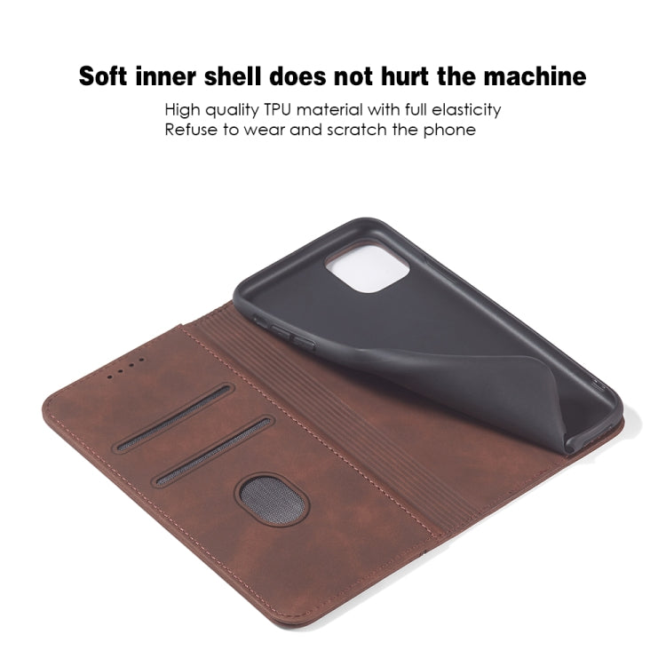 For iPhone 12 Pro Max Skin-feel Calfskin Texture Magnetic Dual-Fold Horizontal Flip Leather Case with Holder & Card Slots & Wallet