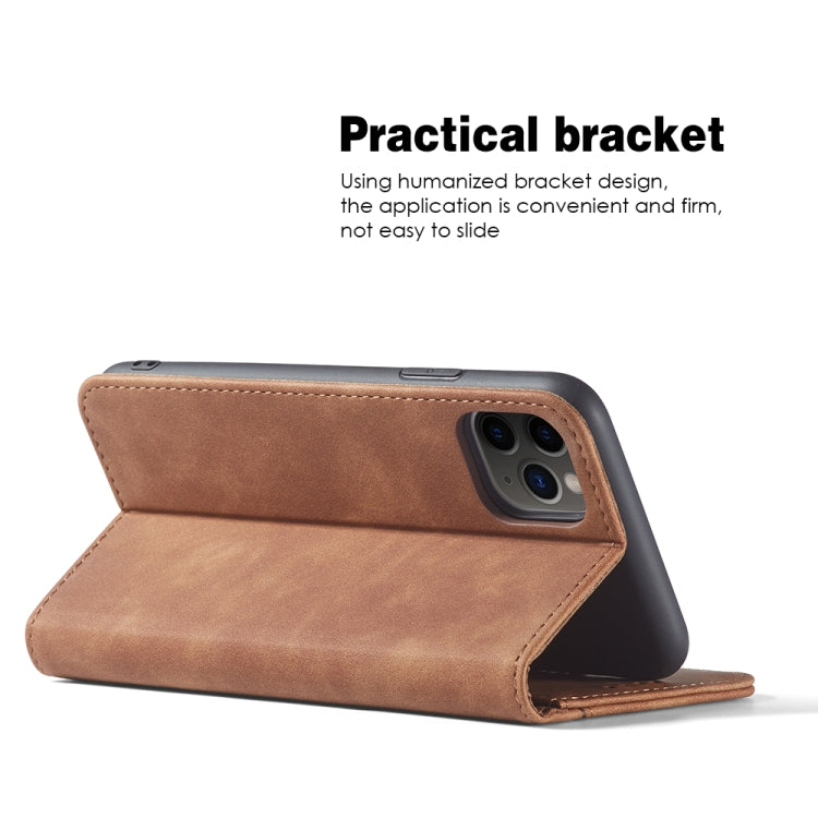 For iPhone 12 Pro Max Skin-feel Calfskin Texture Magnetic Dual-Fold Horizontal Flip Leather Case with Holder & Card Slots & Wallet