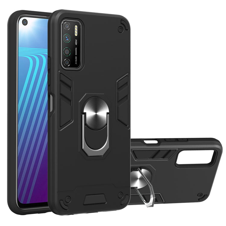 For Infinix Note 7 Lite Armour Series PC + TPU Protective Case with Ring Holder