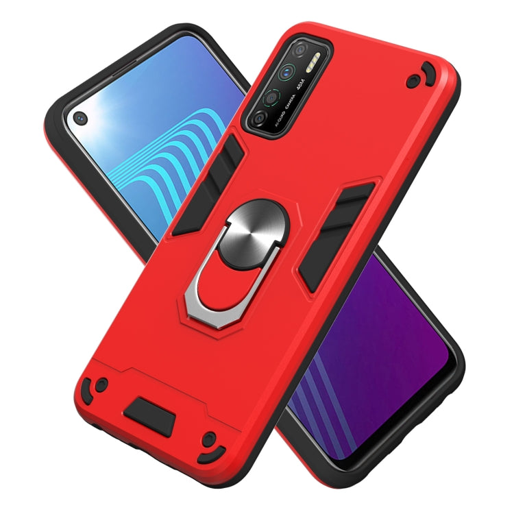 For Infinix Note 7 Lite Armour Series PC + TPU Protective Case with Ring Holder