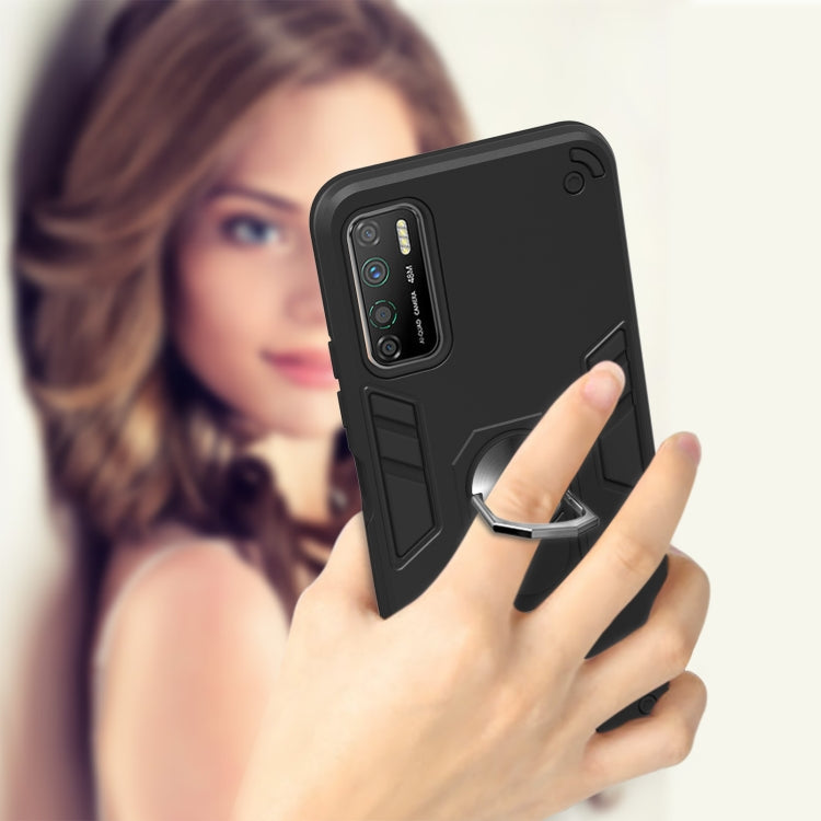 For Infinix Note 7 Lite Armour Series PC + TPU Protective Case with Ring Holder