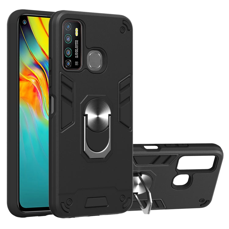 For Infinix X656 / Hot 9 / X655 Armour Series PC + TPU Protective Case with Ring Holder