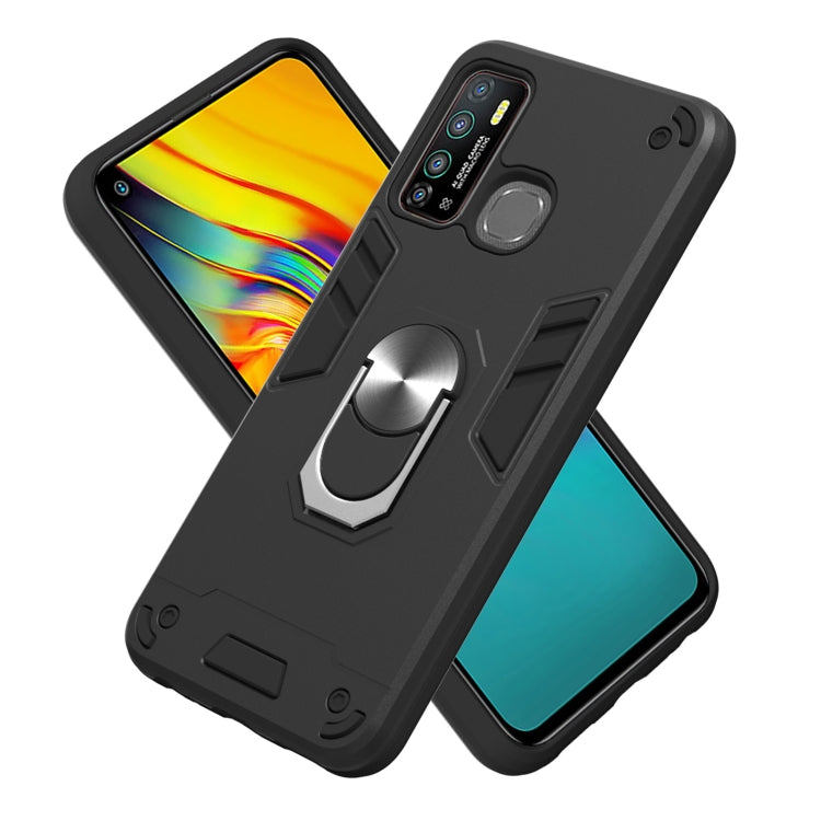 For Infinix X656 / Hot 9 / X655 Armour Series PC + TPU Protective Case with Ring Holder
