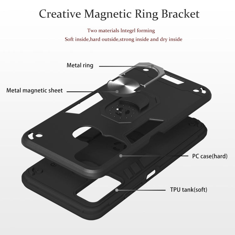 For Infinix X656 / Hot 9 / X655 Armour Series PC + TPU Protective Case with Ring Holder