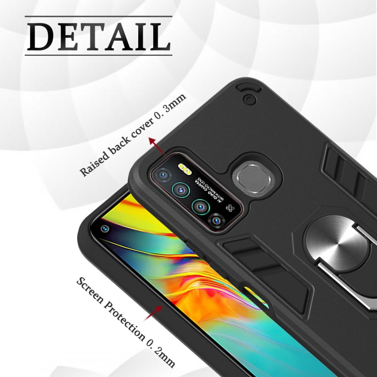 For Infinix X656 / Hot 9 / X655 Armour Series PC + TPU Protective Case with Ring Holder