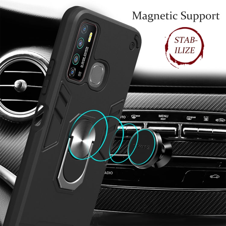 For Infinix X656 / Hot 9 / X655 Armour Series PC + TPU Protective Case with Ring Holder