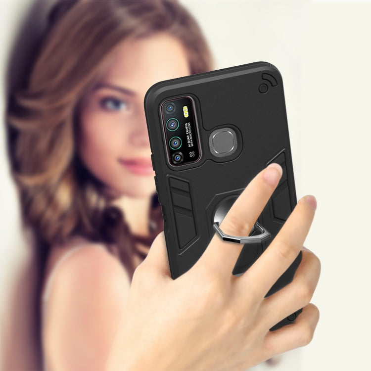 For Infinix X656 / Hot 9 / X655 Armour Series PC + TPU Protective Case with Ring Holder