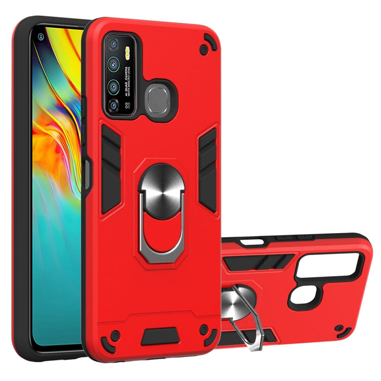 For Infinix X656 / Hot 9 / X655 Armour Series PC + TPU Protective Case with Ring Holder