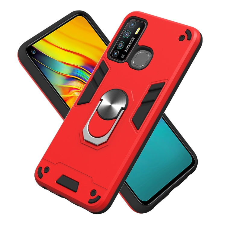 For Infinix X656 / Hot 9 / X655 Armour Series PC + TPU Protective Case with Ring Holder