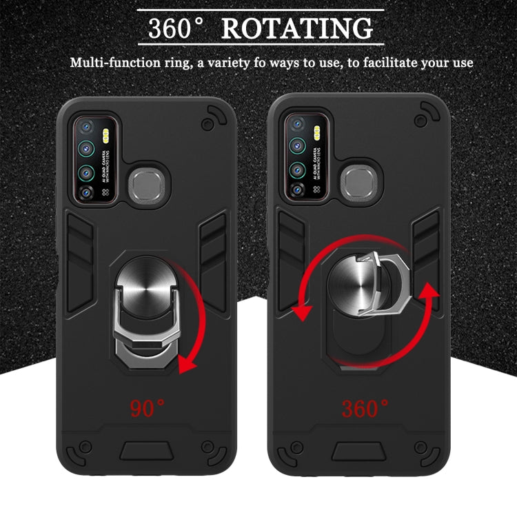 For Infinix X656 / Hot 9 / X655 Armour Series PC + TPU Protective Case with Ring Holder
