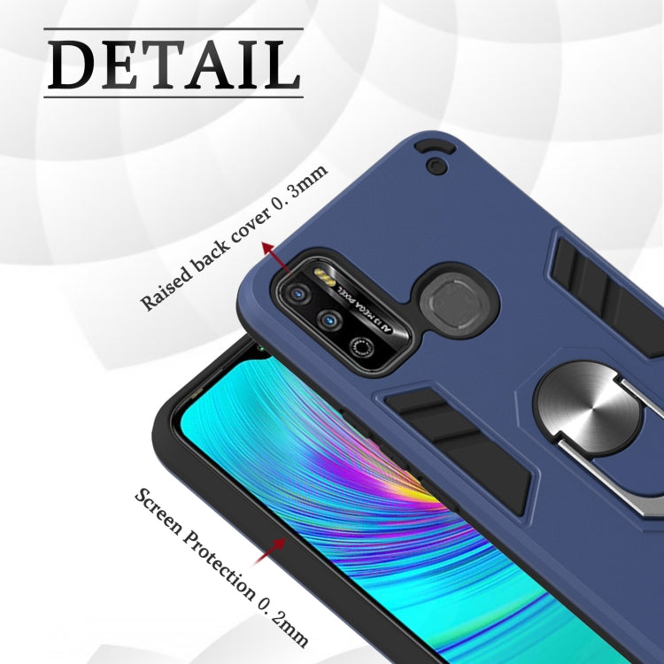 For Infinix X680 / Hot 9 Play Armour Series PC + TPU Protective Case with Ring Holder