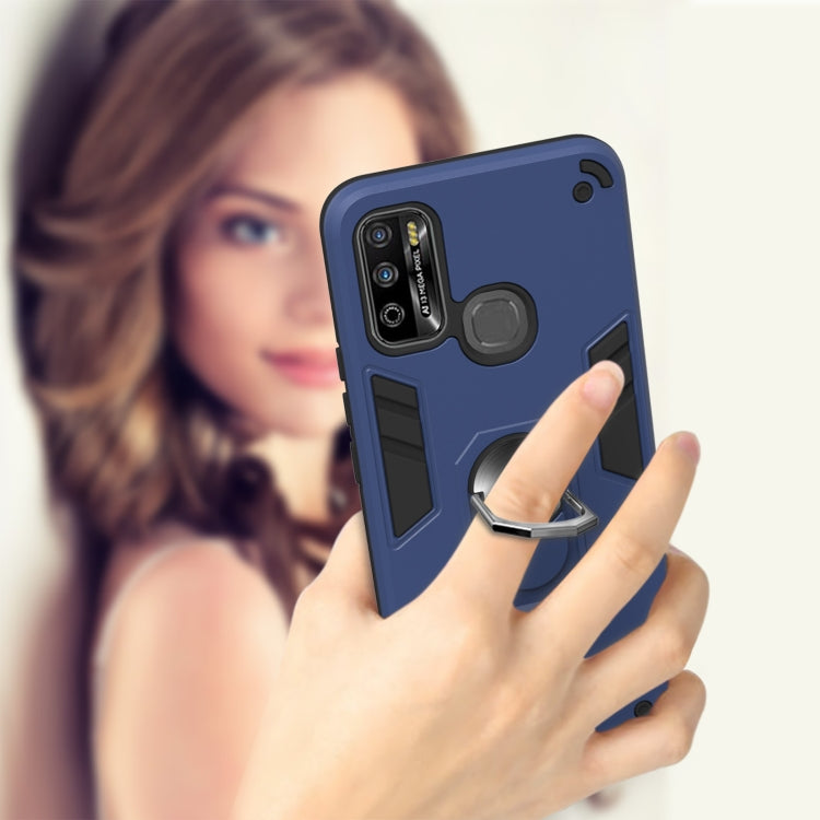 For Infinix X680 / Hot 9 Play Armour Series PC + TPU Protective Case with Ring Holder