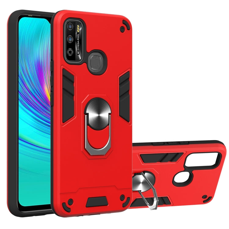 For Infinix X680 / Hot 9 Play Armour Series PC + TPU Protective Case with Ring Holder
