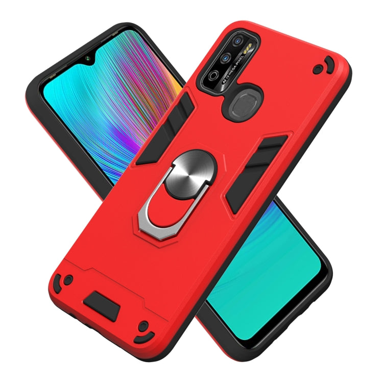 For Infinix X680 / Hot 9 Play Armour Series PC + TPU Protective Case with Ring Holder