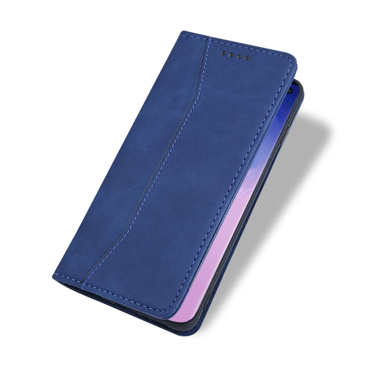 For Samsung Galaxy A51 4G Skin-feel Calfskin Texture Magnetic Dual-Fold Horizontal Flip Leather Case with Holder & Card Slots & Wallet
