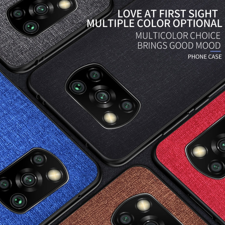 For Xiaomi Poco X3 NFC Shockproof Cloth Texture PC + TPU Protective Case