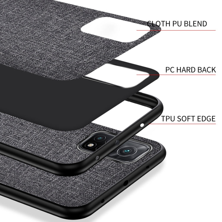For Xiaomi Mi 10T Pro 5G Shockproof Cloth Texture PC + TPU Protective Case