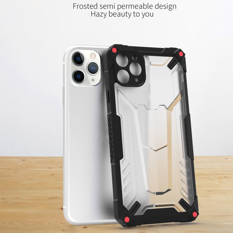 For iPhone 12 Pro Max Four-corner Airbag Shockproof TPU + Semi Transparent PC Case