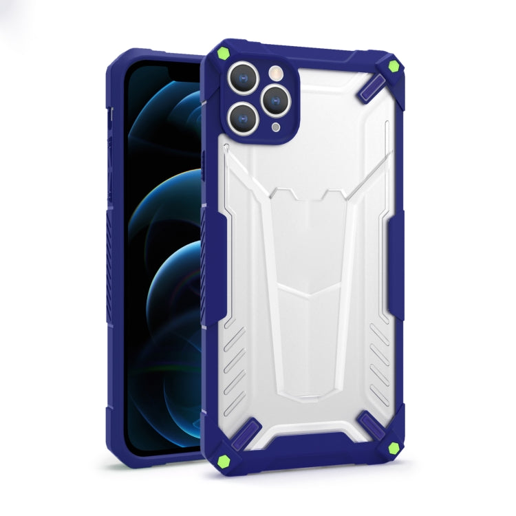 For iPhone 12 Pro Max Four-corner Airbag Shockproof TPU + Semi Transparent PC Case