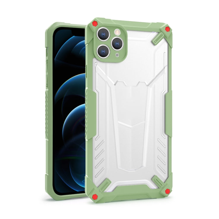For iPhone 12 Pro Max Four-corner Airbag Shockproof TPU + Semi Transparent PC Case