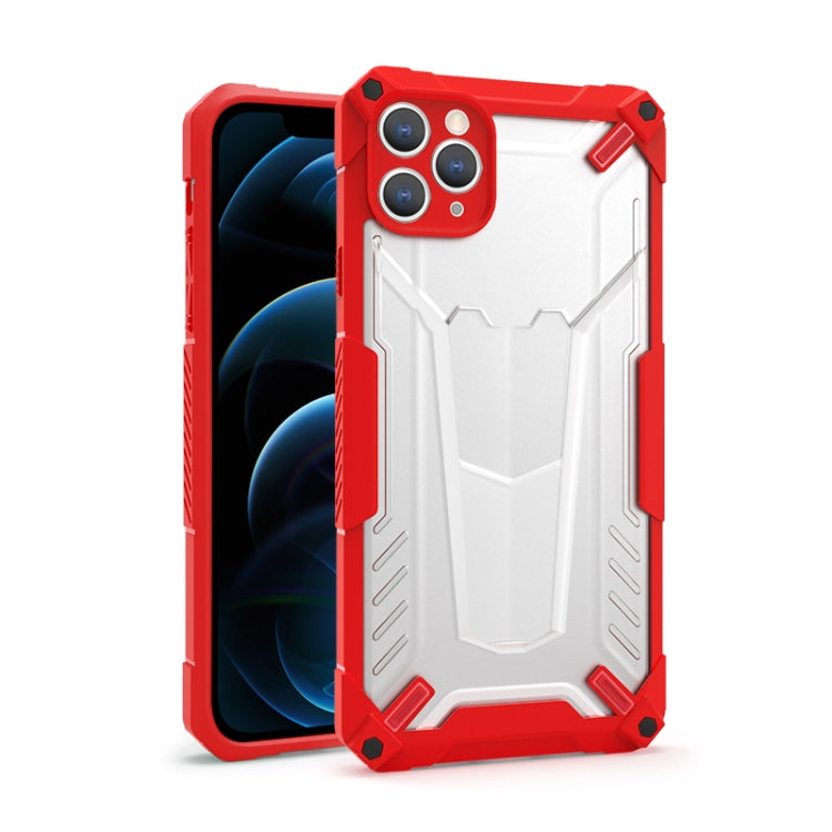 For iPhone 12 Pro Max Four-corner Airbag Shockproof TPU + Semi Transparent PC Case
