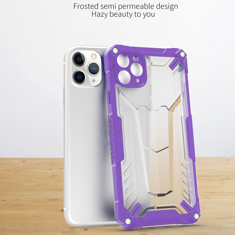For iPhone 12 Pro Max Four-corner Airbag Shockproof TPU + Semi Transparent PC Case