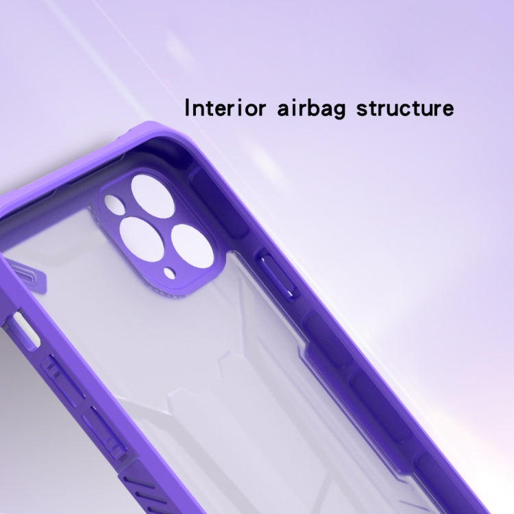 For iPhone 12 Pro Max Four-corner Airbag Shockproof TPU + Semi Transparent PC Case
