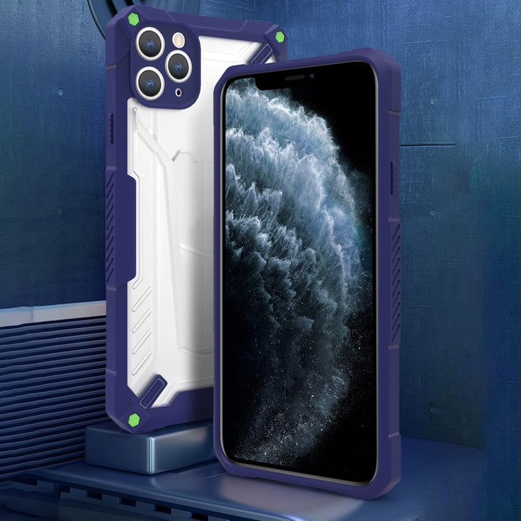 For iPhone 12 Pro Max Four-corner Airbag Shockproof TPU + Semi Transparent PC Case