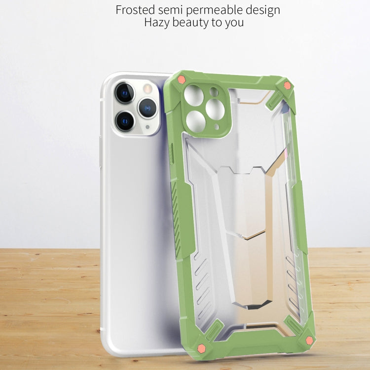 For iPhone 11 Four-corner Airbag Shockproof TPU + Semi Transparent PC Case