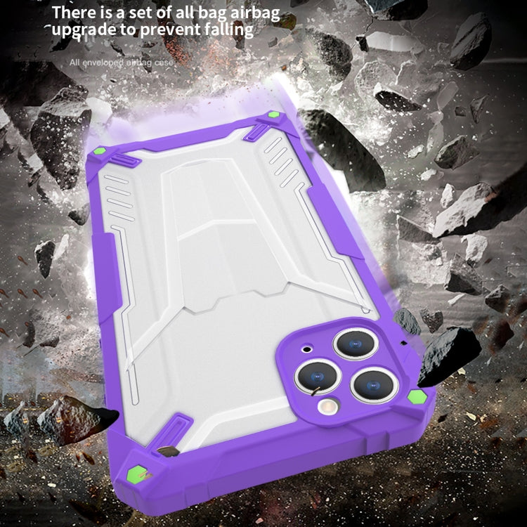 For iPhone 11 Four-corner Airbag Shockproof TPU + Semi Transparent PC Case