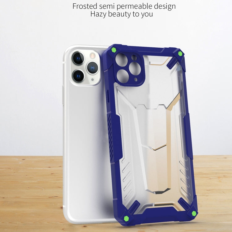 For iPhone 11 Pro Max Four-corner Airbag Shockproof TPU + Semi Transparent PC Case