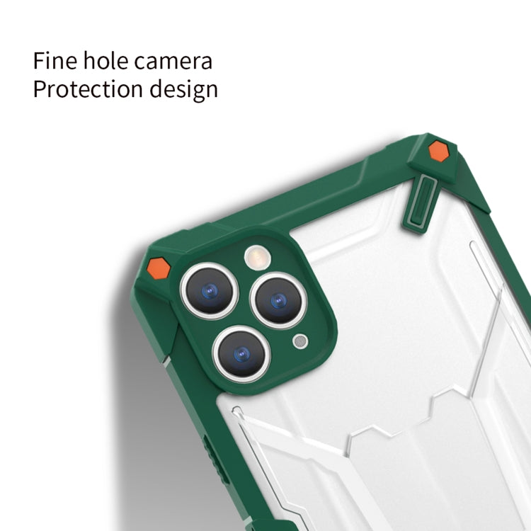 For iPhone 11 Pro Max Four-corner Airbag Shockproof TPU + Semi Transparent PC Case