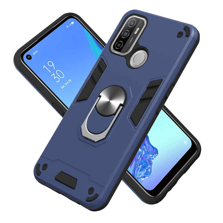 For OPPO A32 2020 / A53 / A33 2020 Armour Series PC + TPU Protective Case with Ring Holder