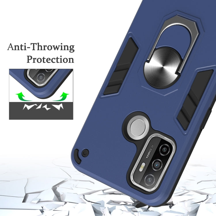 For OPPO A32 2020 / A53 / A33 2020 Armour Series PC + TPU Protective Case with Ring Holder