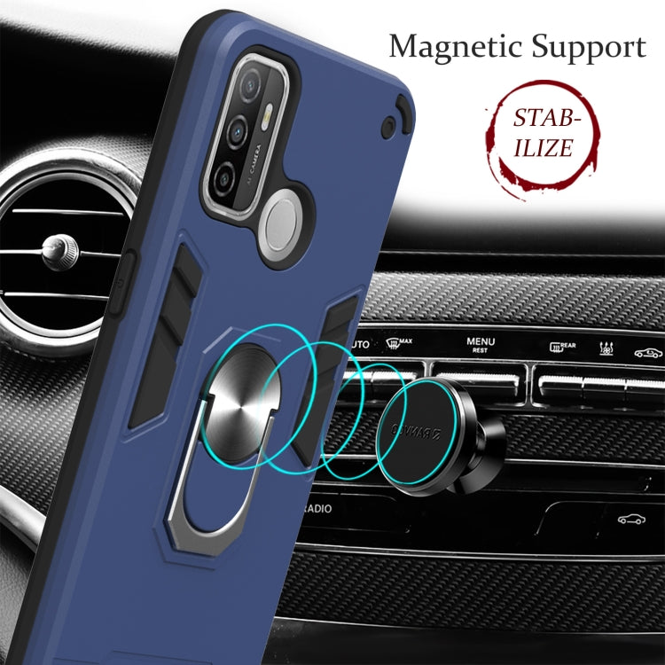 For OPPO A32 2020 / A53 / A33 2020 Armour Series PC + TPU Protective Case with Ring Holder