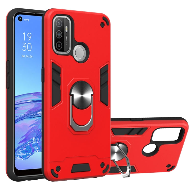 For OPPO A32 2020 / A53 / A33 2020 Armour Series PC + TPU Protective Case with Ring Holder