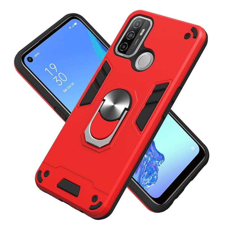 For OPPO A32 2020 / A53 / A33 2020 Armour Series PC + TPU Protective Case with Ring Holder