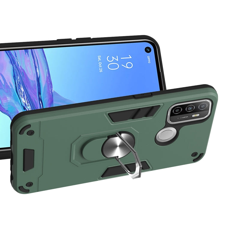 For OPPO A32 2020 / A53 / A33 2020 Armour Series PC + TPU Protective Case with Ring Holder