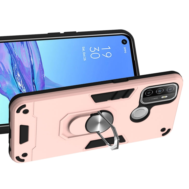 For OPPO A32 2020 / A53 / A33 2020 Armour Series PC + TPU Protective Case with Ring Holder