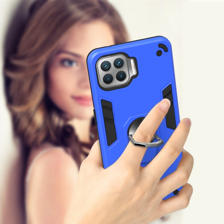 For OPPO F17 Pro / A93 / Reno4 Lite / Reno4 F Armour Series PC + TPU Protective Case with Ring Holder