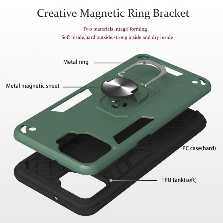 For OPPO F17 / A73 2020 Armour Series PC + TPU Protective Case with Ring Holder