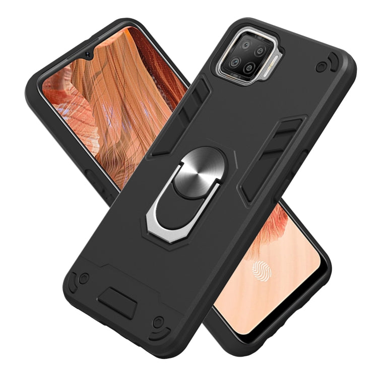 For OPPO F17 / A73 2020 Armour Series PC + TPU Protective Case with Ring Holder